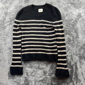 Khatie Striped Cashmere Tilda Sweater Womens XS Black City Jumper Pullover